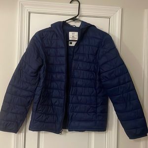 Gap Kids Navy Blue Lightweight Puffer Jacket - Size XL